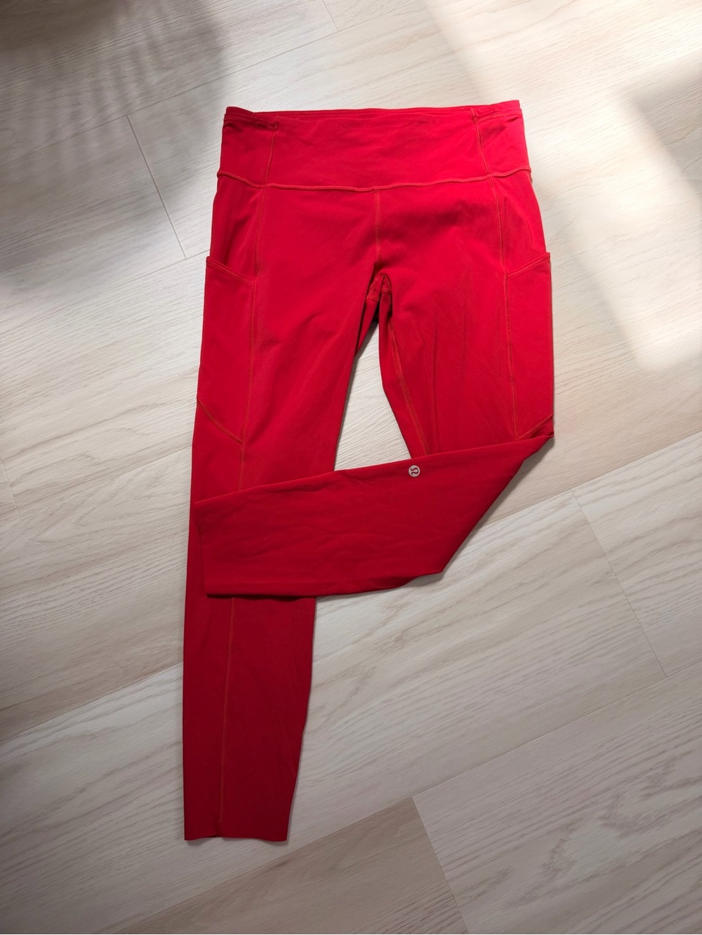 Lululemon Fast and Free High Rise Red Activewear Leggings Size 10